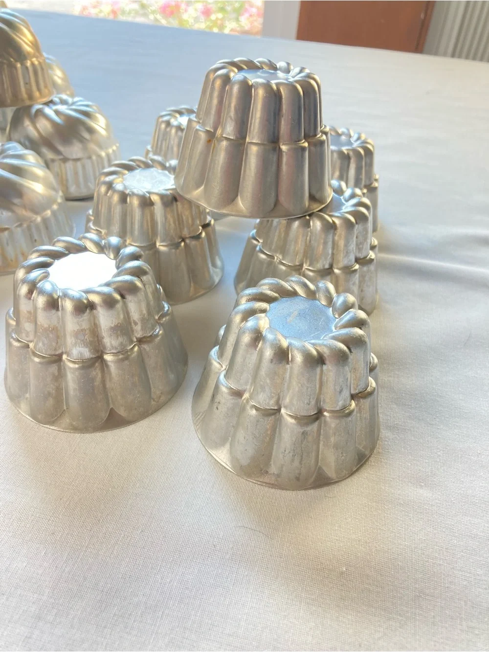 Vintage Aluminum Mini Bundt & Fluted Molds Baking Shells - Set of 28